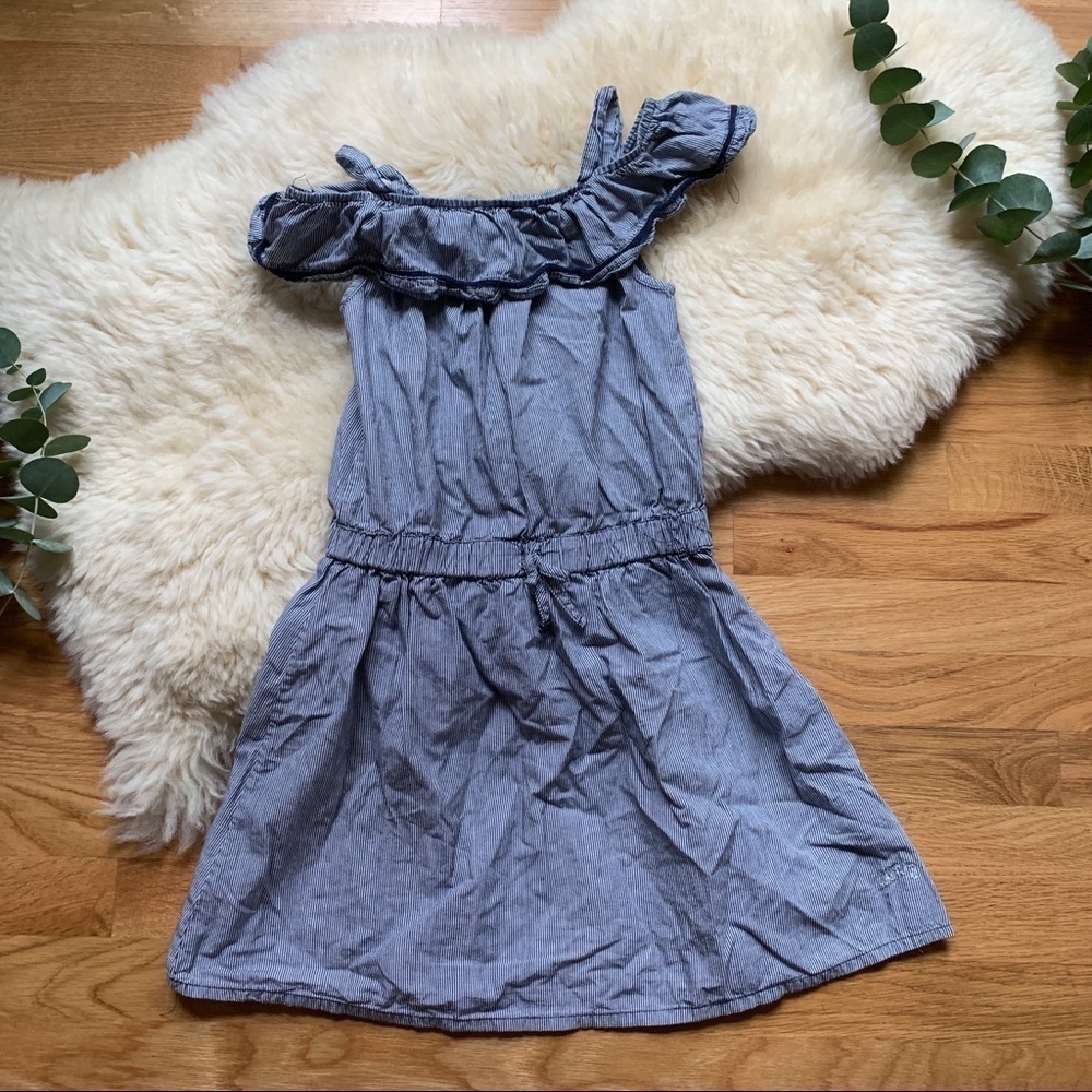 DKNY💕PINSTRIPE Cold Shoulder Girls Dress